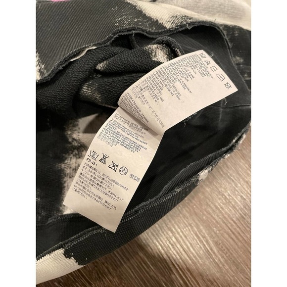 🍙 MM6 Acid wash crewneck sweatshirt black white size small - Picture 7 of 11